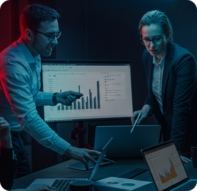 Marketing team analyzing 2026 budget and performance data.