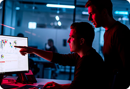 Guys doing some discussion on system