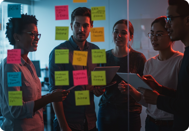 Team discussing things