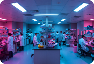 People working on lab