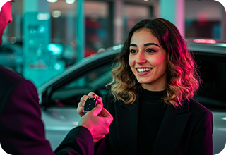 Girl taking car keys