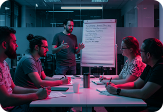 people in discussion room