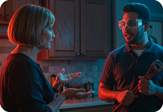 lady and service men