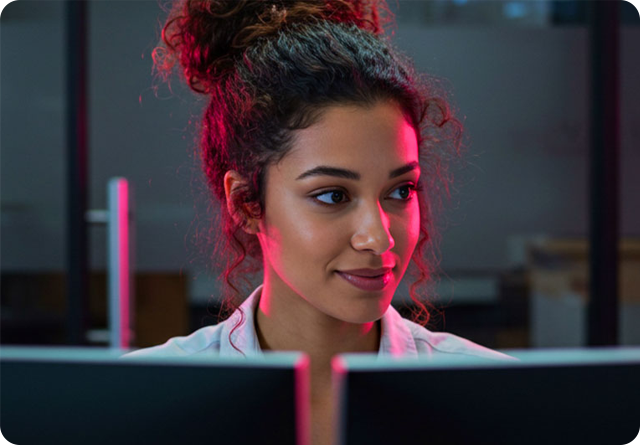 Girl in front of laptop