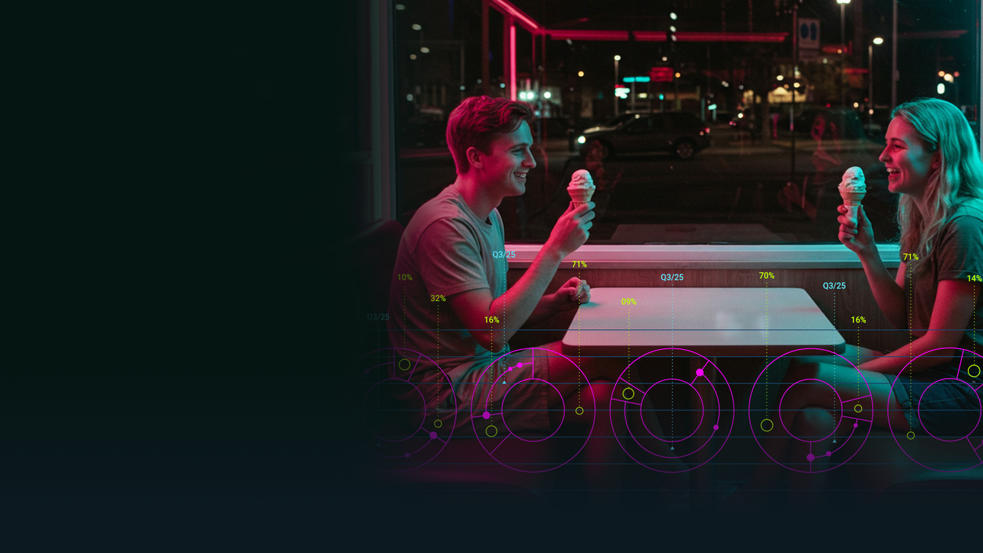 Boy and girl eating ice cream