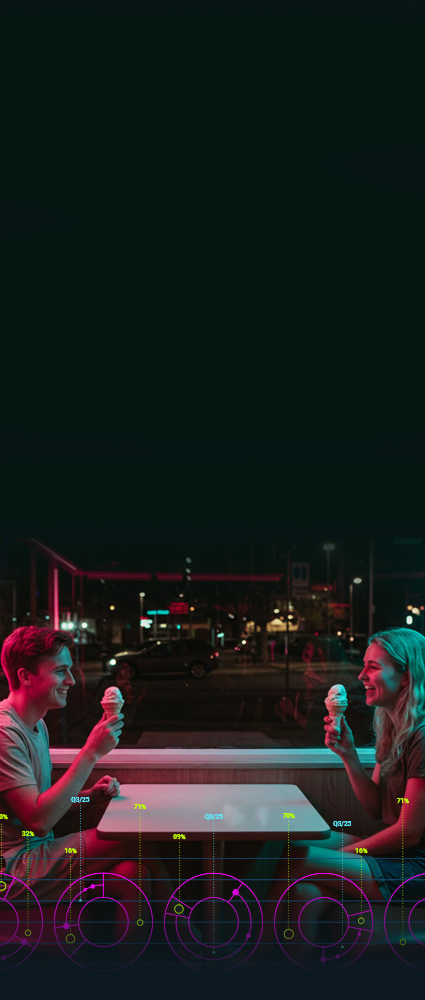 Boy and girl eating ice cream